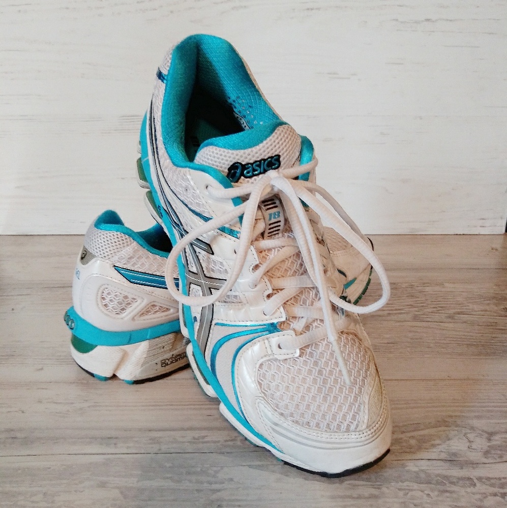 Asics Gel Kayano 18 Womens Sz 8.5 Teal White